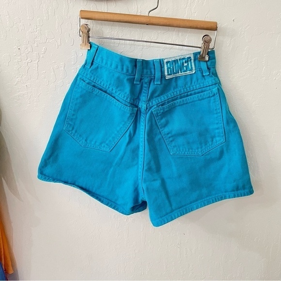 Bongo Vintage Blue Denim High Waisted Mom Shorts Size 5 - Picture 3 of 15